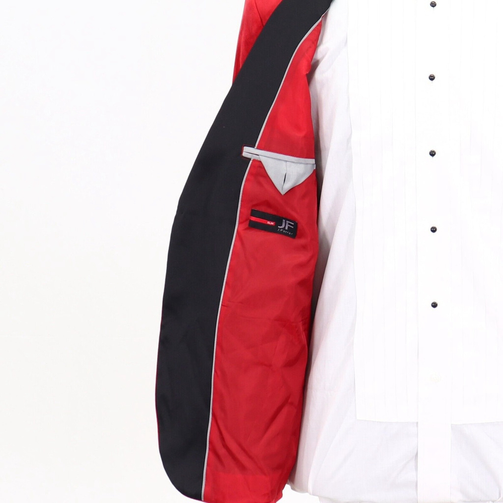 NEW J. Ferrar Slim 36R Red Velvet 1-Button Blazer Tuxedo Jacket W068 - Picture 7 of 8